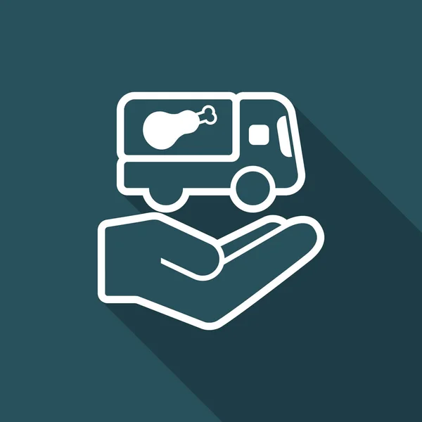 Servicio de entrega de alimentos - Vector icono plano — Vector de stock