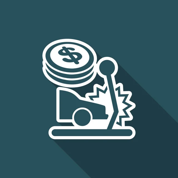 Paiement d'assurance auto - Dollars - Icône web vectorielle — Image vectorielle