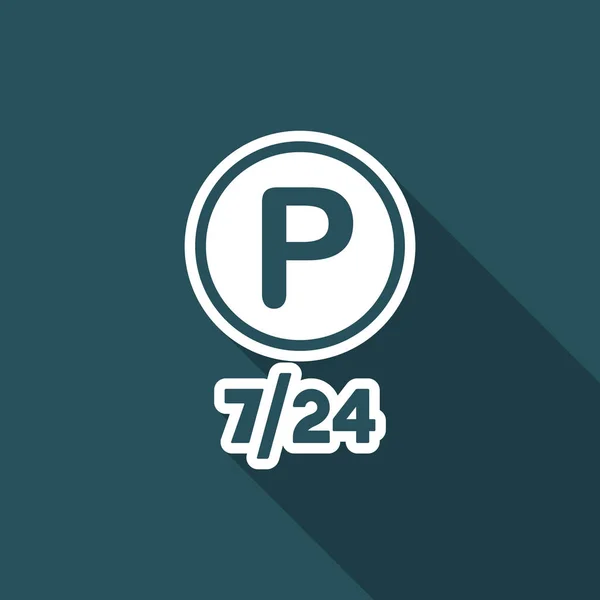 Steady parking service 24/7 - Vector web icon — Stock Vector