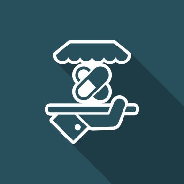 Eczane ya da sağlık hizmetleri - vektör web simgesi