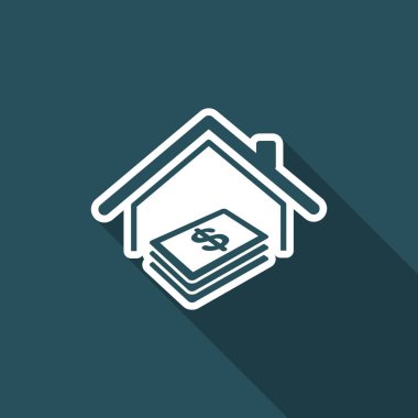 Real estate - Home cost - Vector web icon clipart