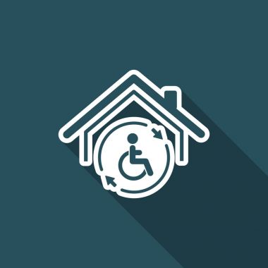 Konut handikap tam yardım - vektör web simgesi