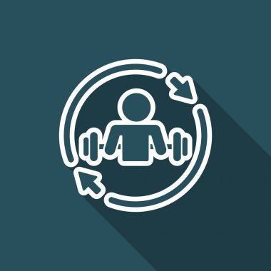 Vücut geliştirme eğitim - vektör web simgesi