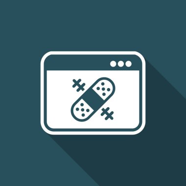 Cumputer onarım yardım hizmeti - vektör web simgesi