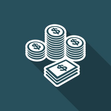 Kazanç - dolar - vektör web simgesi