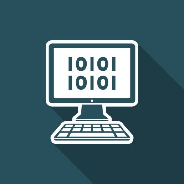 İkili kod - vektör web simgesi