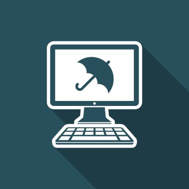 Bilgisayar koruma - vektör web simgesi