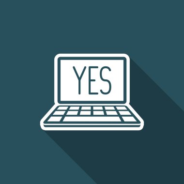 Onay kutusunu bilgisayar karar - Minimal vektör simgesi