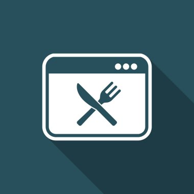 Online restoran hizmetleri - vektör düz simgesi