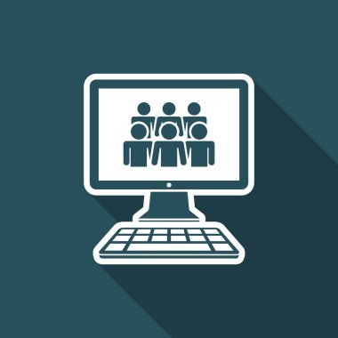 Web sosyal ağ kavramı - vektör düz simgesi