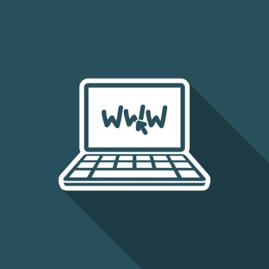 Stilize www LINK - vektör düz simgesi