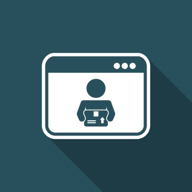 Teslimat Hizmetleri - kurye veya posta simgesi - vektör düz simgesi