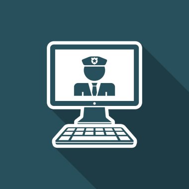 Bilgisayar görevlisi - vektör düz simgesi