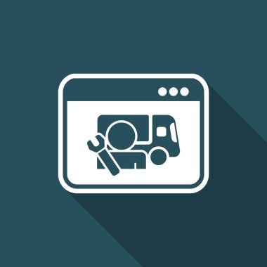 Kamyon yardım web hizmeti - vektör düz simgesi