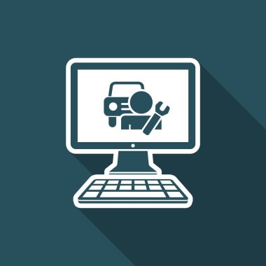 Yardım araba uygulama veya Web sitesi - vektör düz simgesi