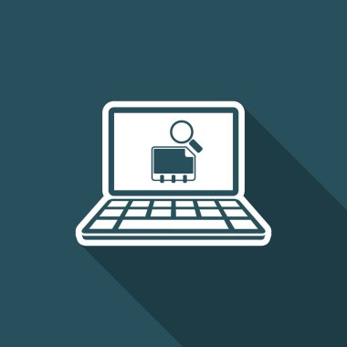 Bilgisayarda - vektör düz simgesi kişi bul