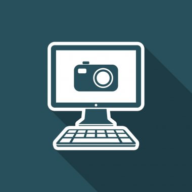 Dijital fotoğraf - vektör düz simgesi