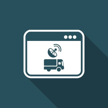 Uydu kontrol - bilgisayar uygulama - vektör fl ile kamyon
