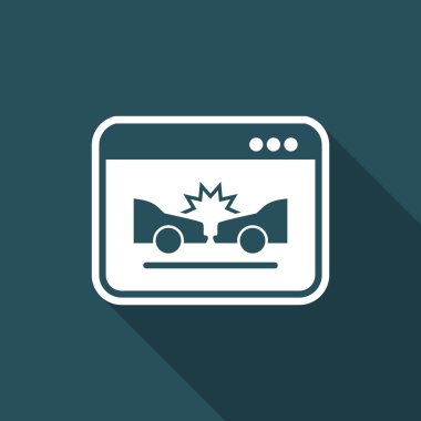 Araba kazası - Web yardım hizmeti - vektör düz simgesi