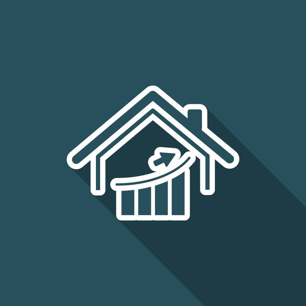 Тенденции развития бизнеса в сфере недвижимости - векторные иконки
