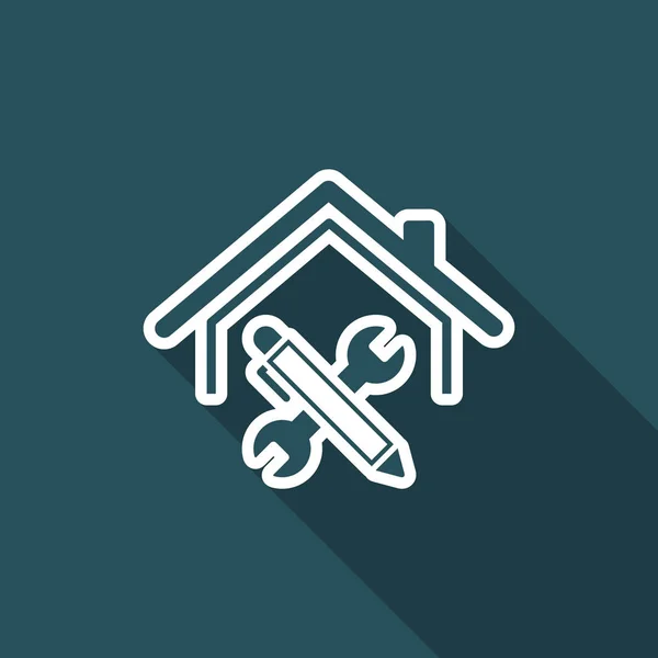 Ανακαίνιση κατοικίας - εικονίδιο web διάνυσμα — Διανυσματικό Αρχείο