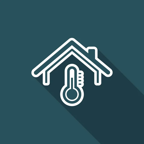 Temperatura de la casa - Vector icono web — Vector de stock