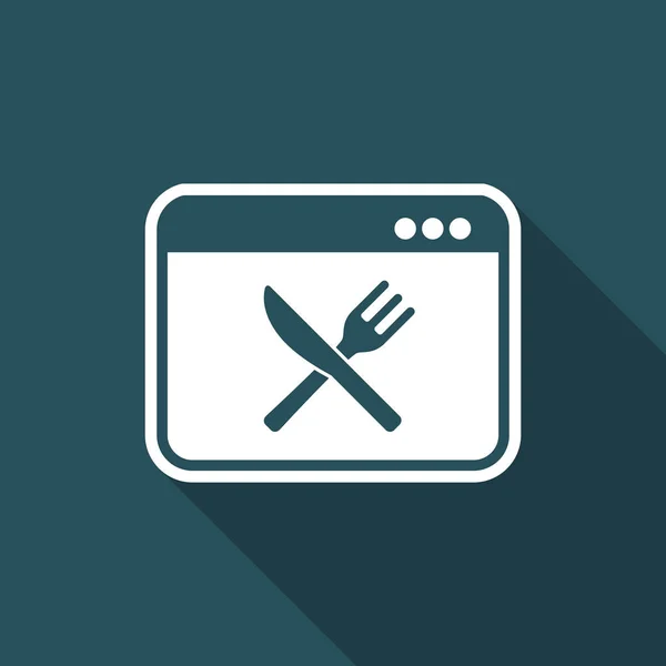 Online restaurant services - Vector flat icon — Stock Vector