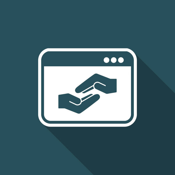 Website for help, support and charity - Vector flat icon