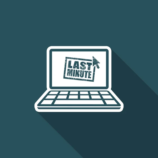 Last minute web grunge stempel koppeling knop - Vector platte pictogram — Stockvector