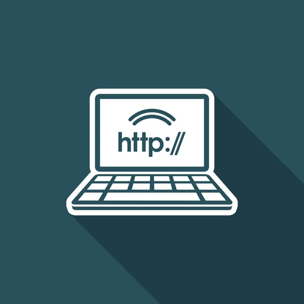 Webverbinding met http - Vector platte pictogram — Stockvector