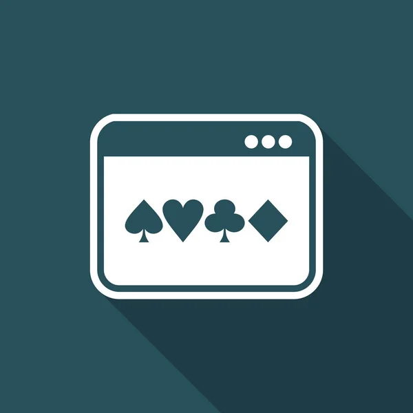 Poker online - Vektor flaches Symbol — Stockvektor