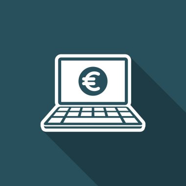 Euro - akıllı online bankacılık hizmetleri - vektör düz simgesi