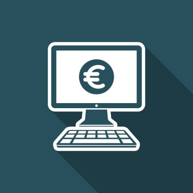 Euro - akıllı online bankacılık hizmetleri - vektör düz simgesi
