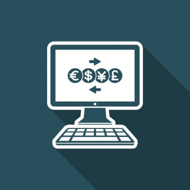 Para transferi online - vektör düz simgesi