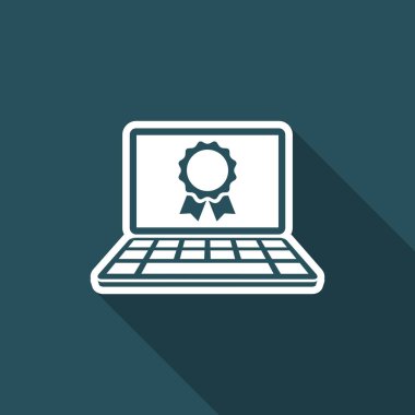 En kaliteli bilgisayar veya uygulama - vektör düz simgesi