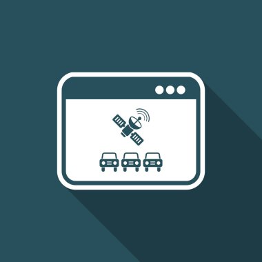 Otomobil - vektör düz simgesi izlenmesi Uydu