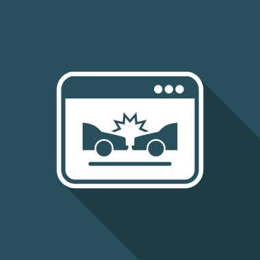 Araba kazasında uygulama - vektör düz simgesi