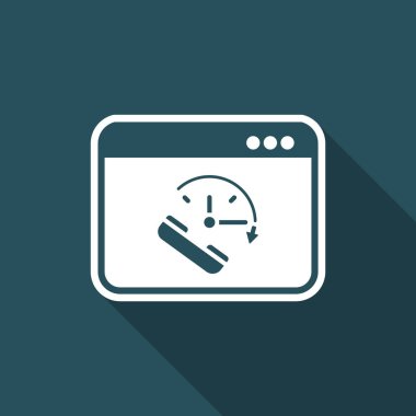 Tam zamanlı online çağrı Hizmetleri - vektör düz simgesi