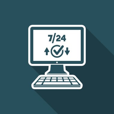 7/24 web veri aktarımı - vektör düz simgesi