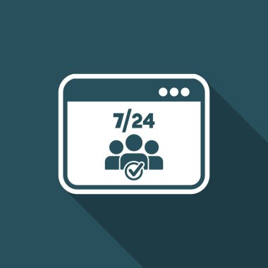 7/24 web ekibi - vektör düz simgesi