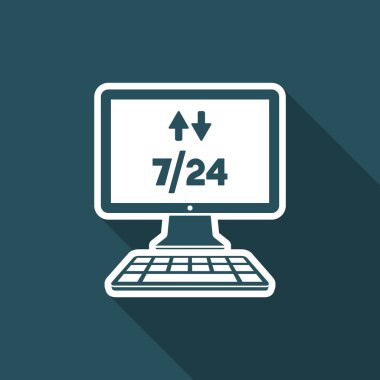 File transfer 7/24 - vektör düz simgesi