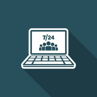 7/24 web ekibi - vektör düz simgesi