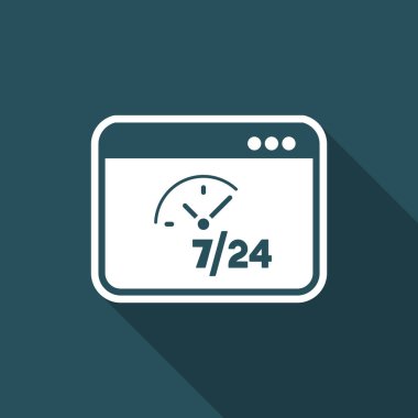 Günlük tam zamanlı bilgisayar servisi - vektör düz simgesi