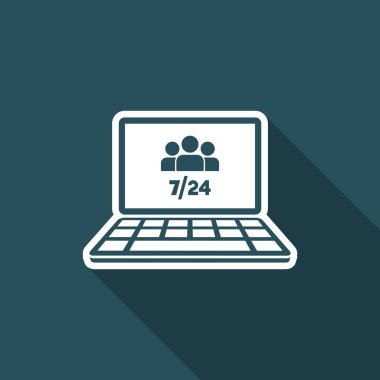 7/24 web ekibi - vektör düz simgesi