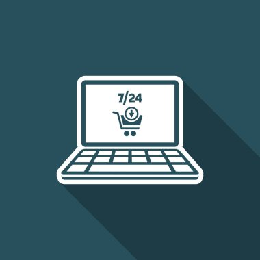 7/24 - vektör düz simgesi alışveriş indir