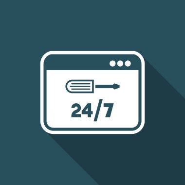 Tam zamanlı bilgisayar onarım veya yardım - vektör düz özelleştirme 