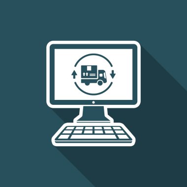 Tam taşıma hizmetleri web sitesi - vektör düz simgesi