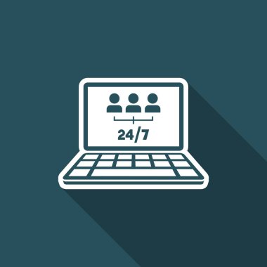 Takım Ağ Hizmetleri 24/7 - vektör düz simgesi