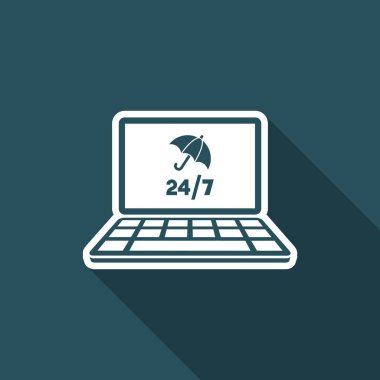 Tam bilgisayar koruması - vektör düz simgesi