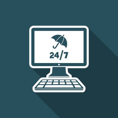 Tam bilgisayar koruması - vektör düz simgesi